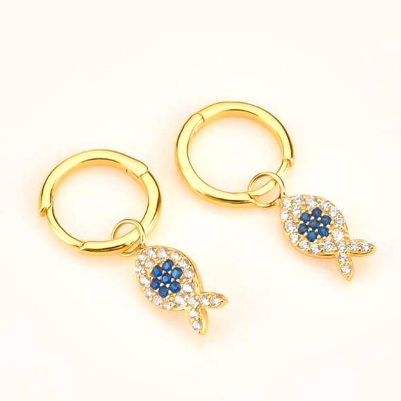 APM Monaco Single Earring Fish Eye Huggie Hoop - Picture 2 of 6